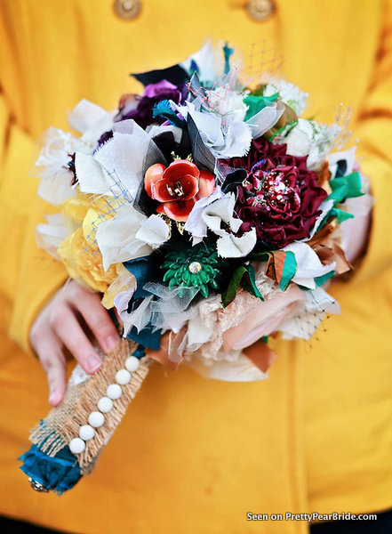 Bold Colored Eco Fabric Bouquet