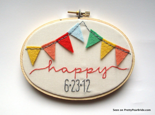 Banner Embroidery Hoop Art from jenniferallevato