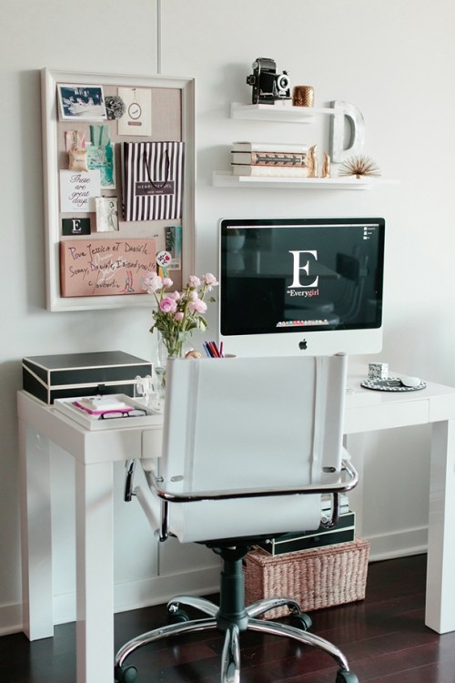 {Home Sunday} Room Redo: Crisp White Home Office