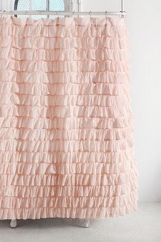 {Home Sunday} Express Your Girlie Side with Ruffled Pink Shower Curtains