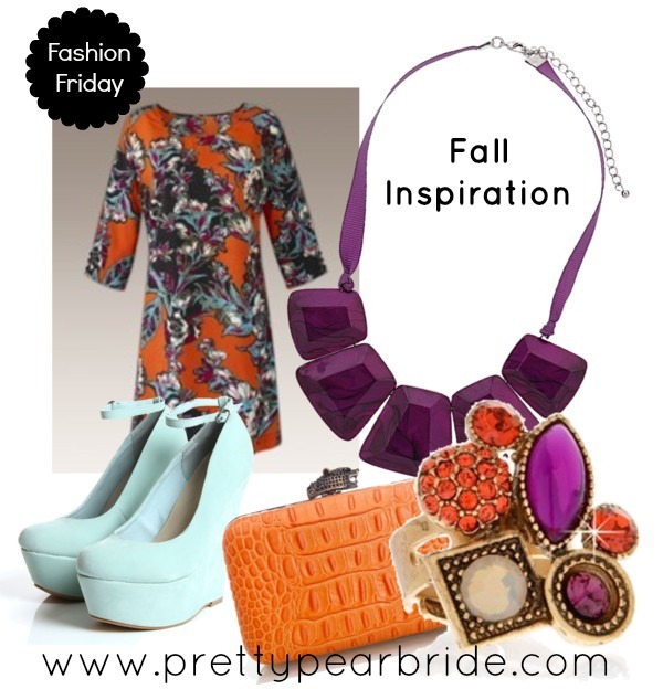 {Fashion Friday} Fall Plus Size Outfit Inspiration ~ Purple, Orange and Sky Blue