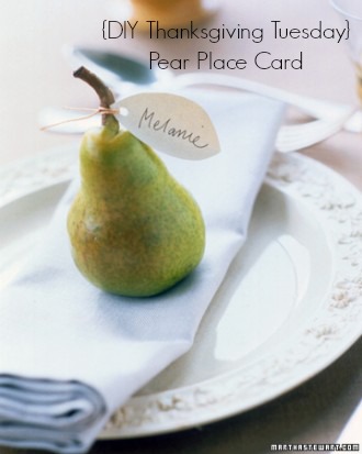 {DIY Thanksgiving Tuesday} Pear Place Card for Thanksgiving Dinner