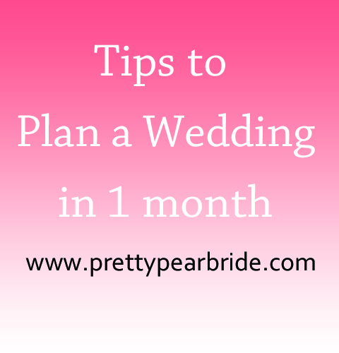 {Wedding Tip Thursday} Planning a Whirlwind Wedding in One Month