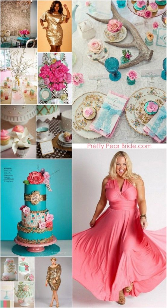 {Color Inspiration} Pink, Gold and a Pop of Turquoise