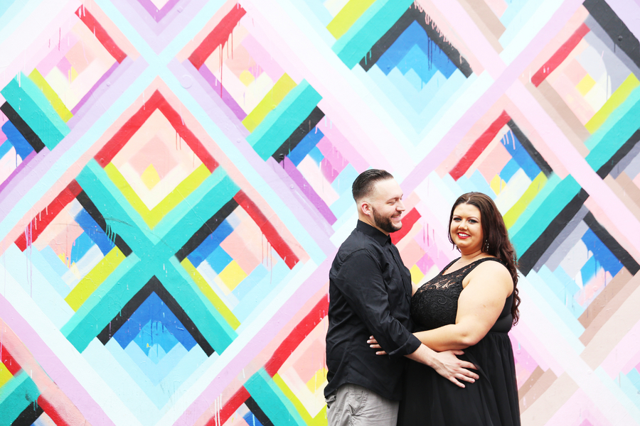 {Real Curvy Engagement} Colorful Urban Mural Engagement | Lindsay Collette