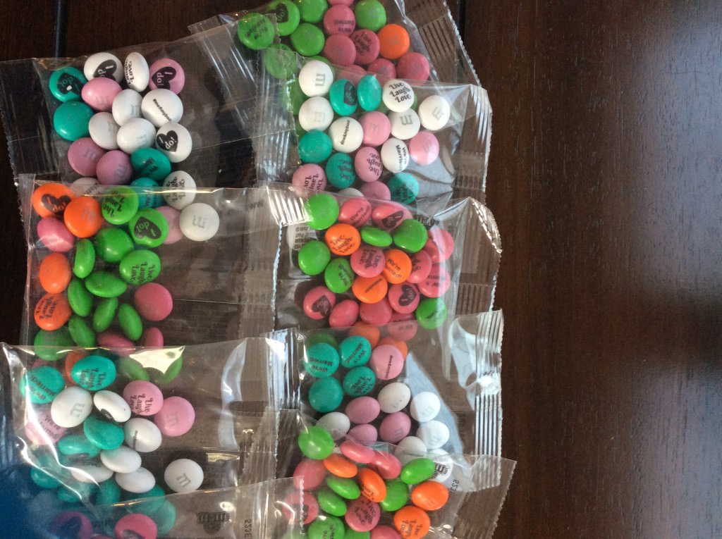 m&m wedding favours