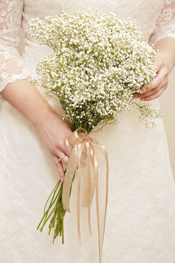 Gorgeous plus size bride wearing a sleeved A line dress