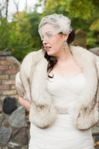 Gorgeous plus size bride in a fall garden wedding with a brunch reception