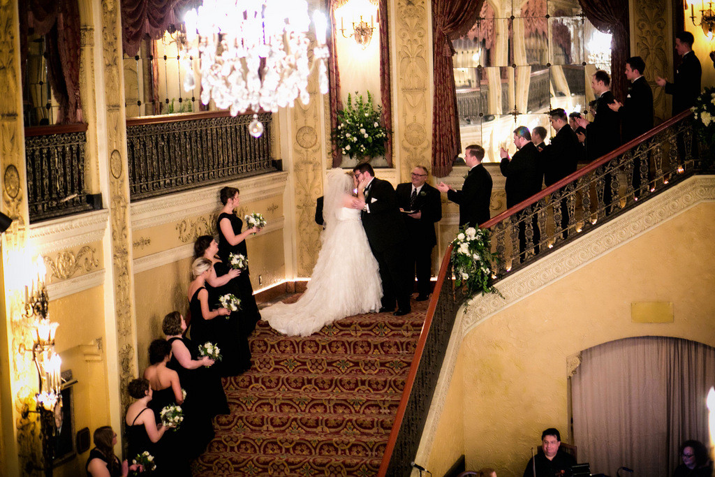 Elegant Navy, Gold and Emerald Winter Wedding in Indiana featuring a plus size bride