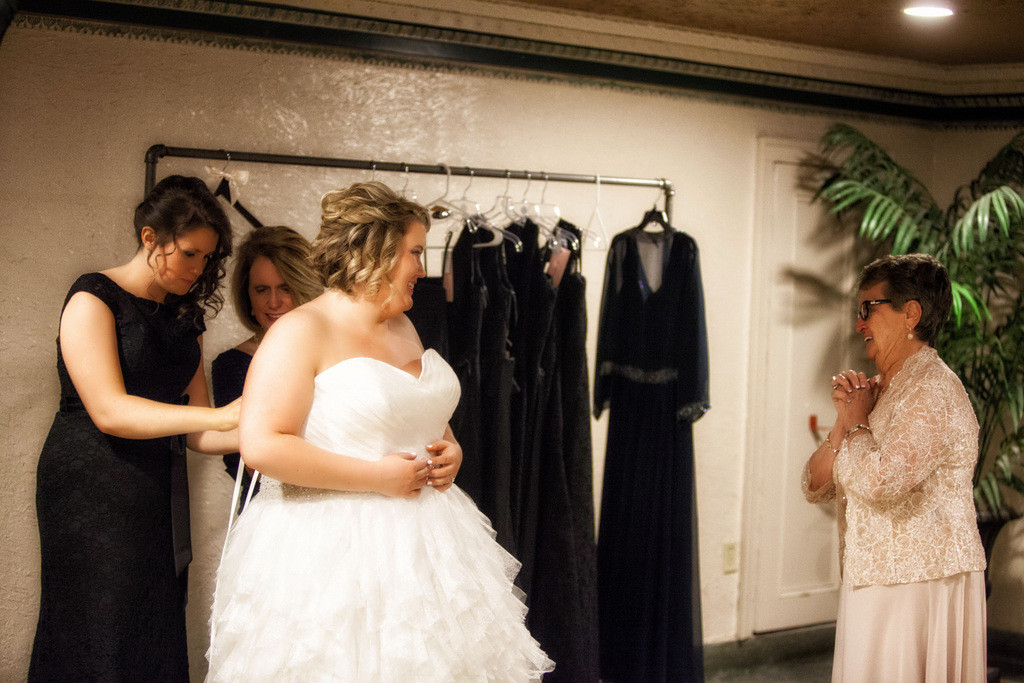 Elegant Navy, Gold and Emerald Winter Wedding in Indiana featuring a plus size bride