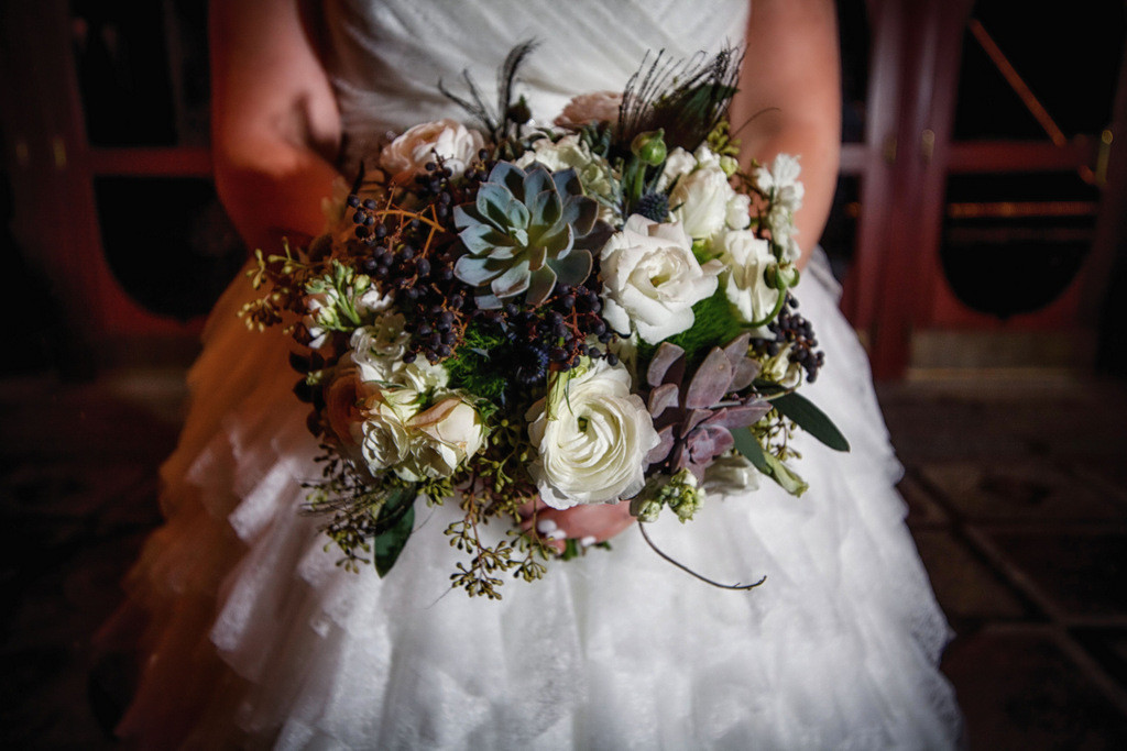 Elegant Navy, Gold and Emerald Winter Wedding in Indiana featuring a plus size bride