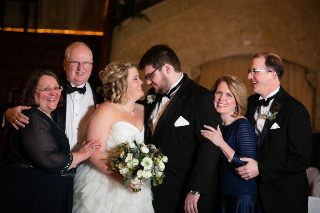 Elegant Navy, Gold and Emerald Winter Wedding in Indiana featuring a plus size bride