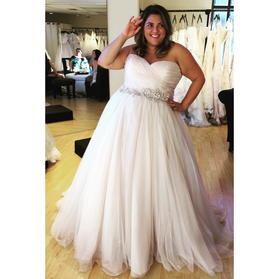 Plus size shop strapless wedding dress