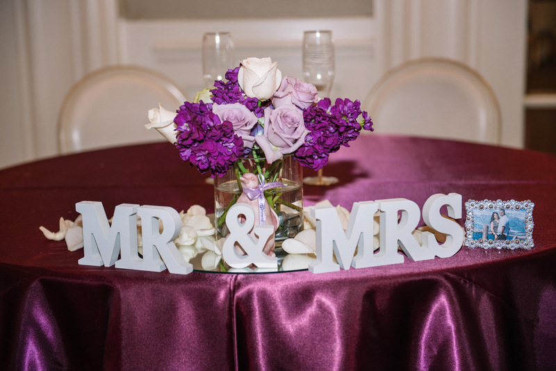 purple and gray wedding