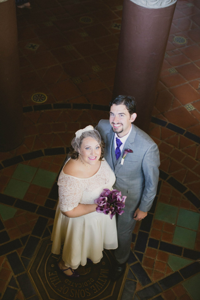 plus size bride in a modern vintage courthouse wedding 