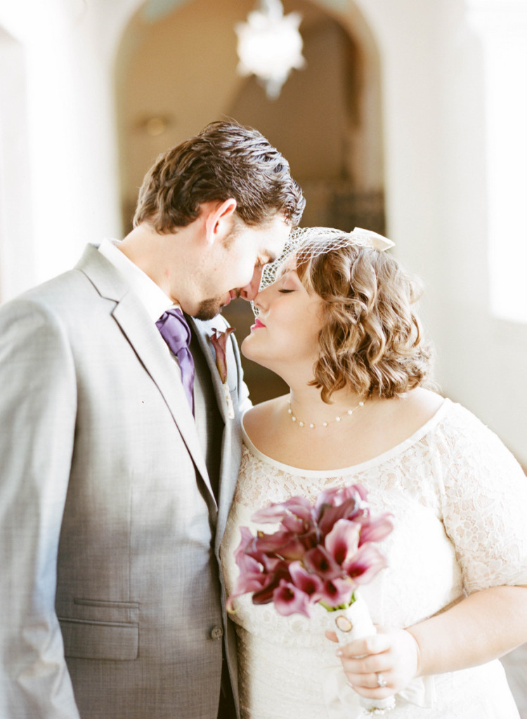 plus size bride in a modern vintage courthouse wedding 