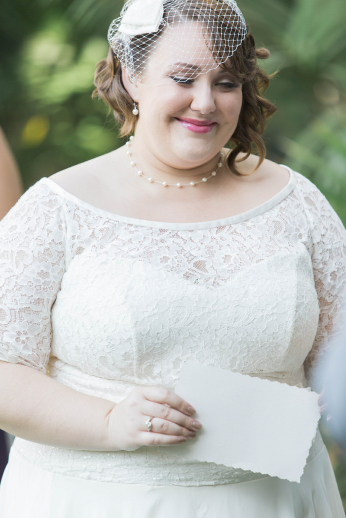 plus size bride in a modern vintage courthouse wedding 