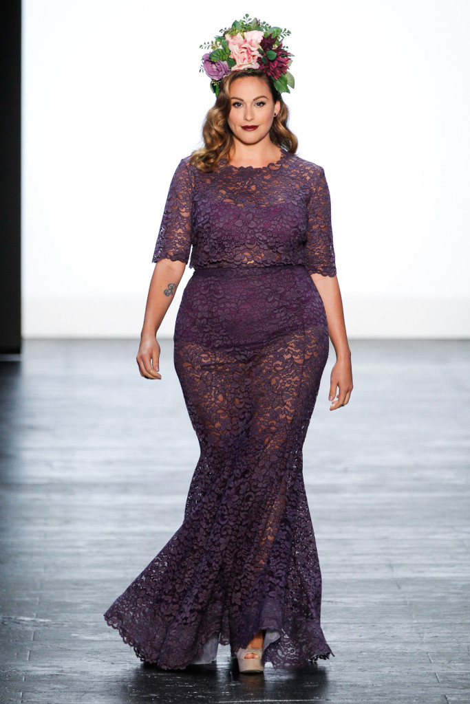 NEW YORK, NY - SEPTEMBER 11:  A model walks the runway at the Project Runway Season 14 fashion show at The Arc, Skylight at Moynihan Station on September 11, 2015 in New York City.  (Photo by Thomas Concordia/WireImage)