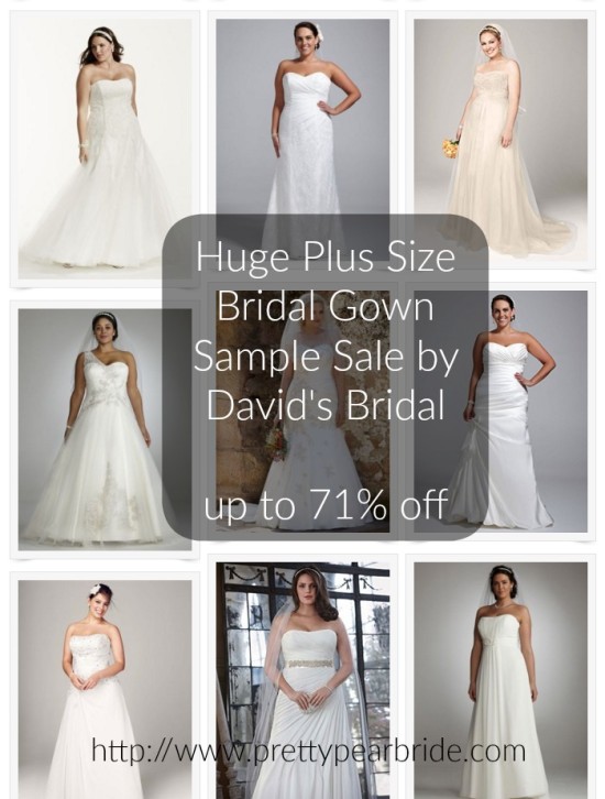 HUGE SAMPLE SALE on Plus Size Wedding Gowns up to 71 off David s Bridal The Pretty Pear Bride Plus Size Bridal Magazine