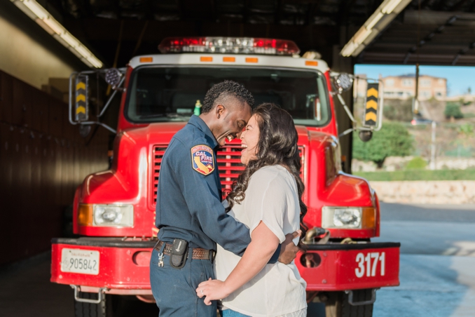 Engagement | Fire Station Downtown Engagement in California | Stevie Dee Photography | Pretty Pear Bride