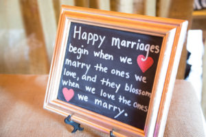 wedding day sign, chalkboard, happy marriage begins