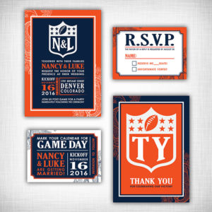 Denver Broncos Ticket Style Sports Party Invitations – Sports Invites