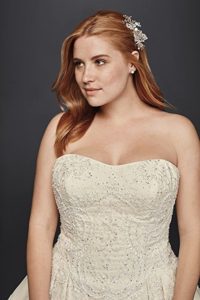 Oleg Cassini Plus Size Lace Tulle Wedding Dress Style 8CWG635 | Pretty Pear Bride