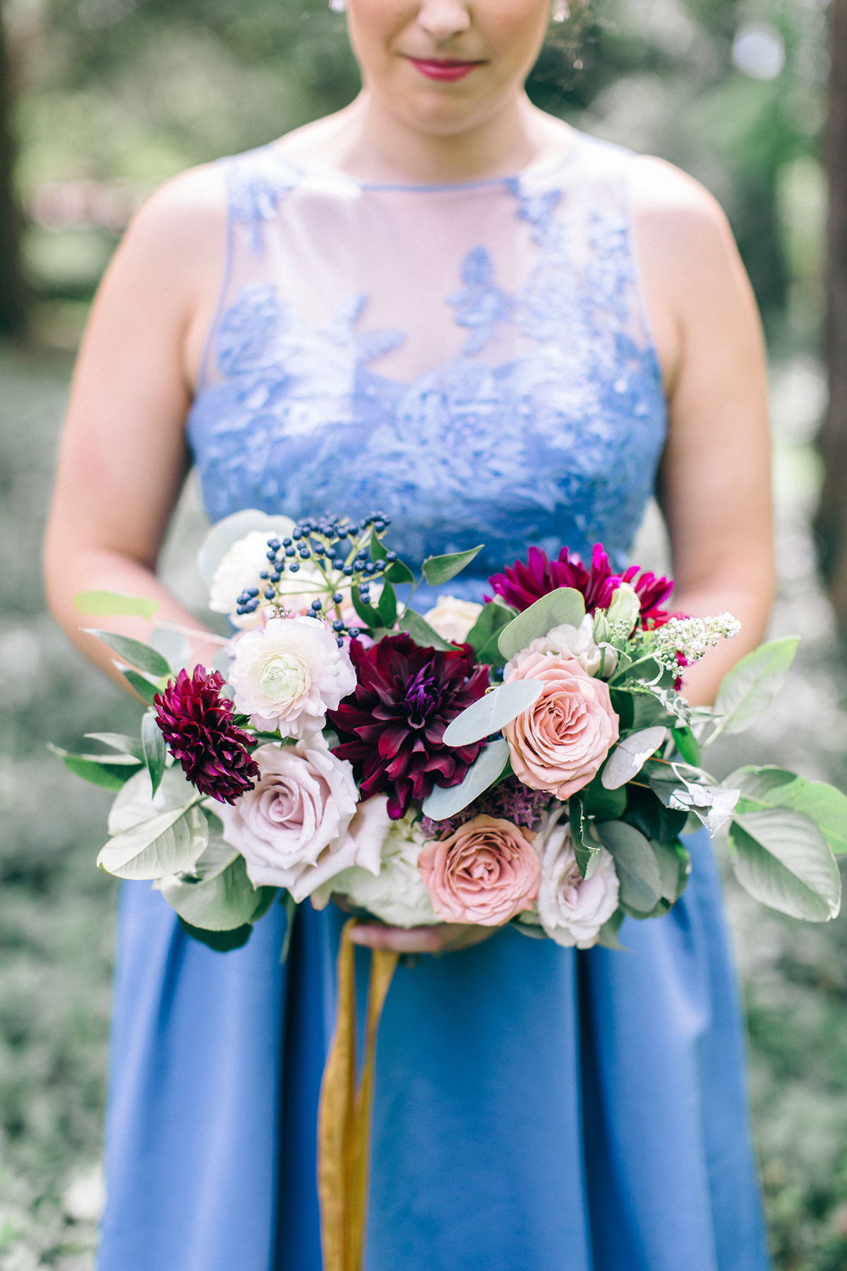 STYLED SHOOT | Romantic Wine, Navy and Blush Wedding Inspiration featuring David's Bridal | Pretty Pear Bride