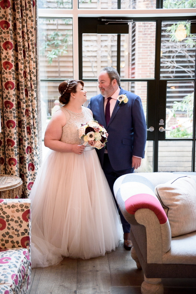 REAL WEDDING | Blush, Burgundy and Yellow New York Bookstore Wedding | John Keon Photo | Pretty Pear Bride