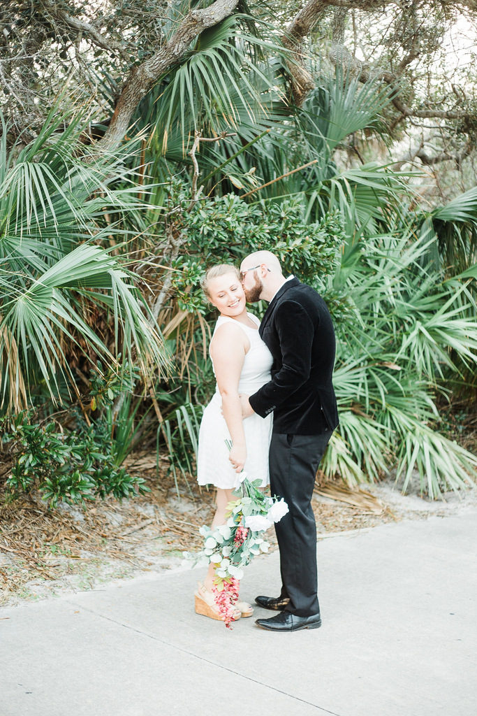 plus size bride, spring elopement, beach styled shoot