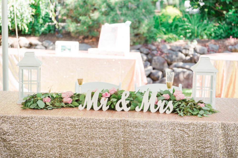 Romantic Garden Wedding, sweet heart table