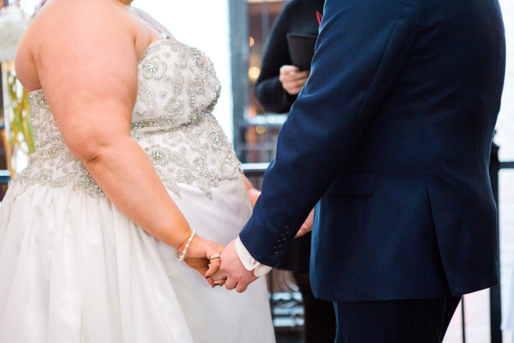 plus size bride and groom