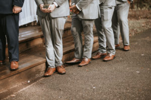 groomsmen, gray suits, men's brown wedding shoes