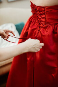 red wedding dress, plus size bride,