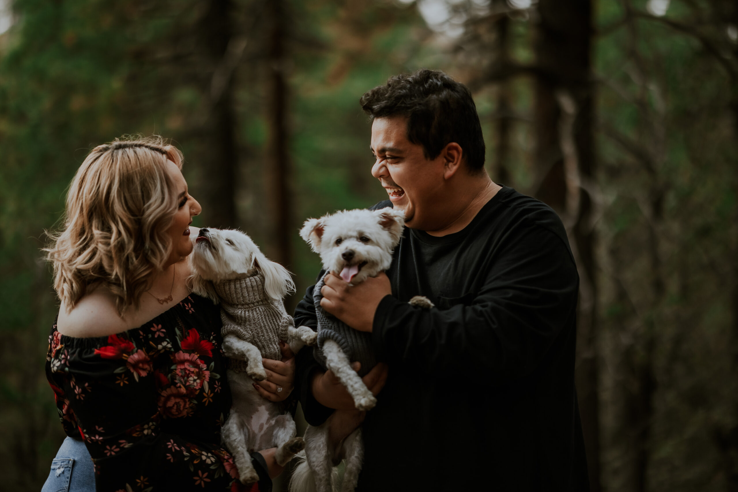 Puppy Love: Plus Size Engagement Session with Dogs | Pretty Pear Bride