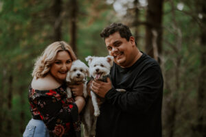 Puppy Love: Plus Size Engagement Session with Dogs | Pretty Pear Bride