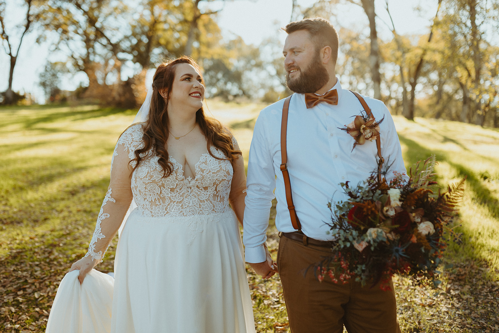 Plus Size Bride Stuns in Fall Boho California Wedding