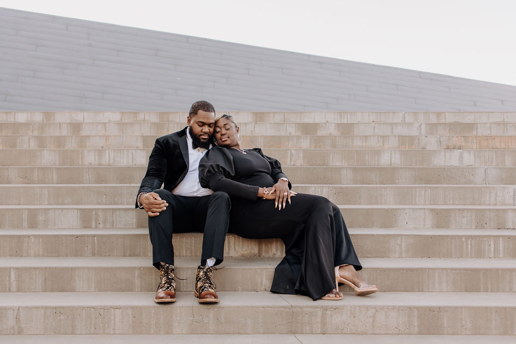 Modern and Elegant Plus Size Power Couple Engagement Session | Pretty Pear Bride