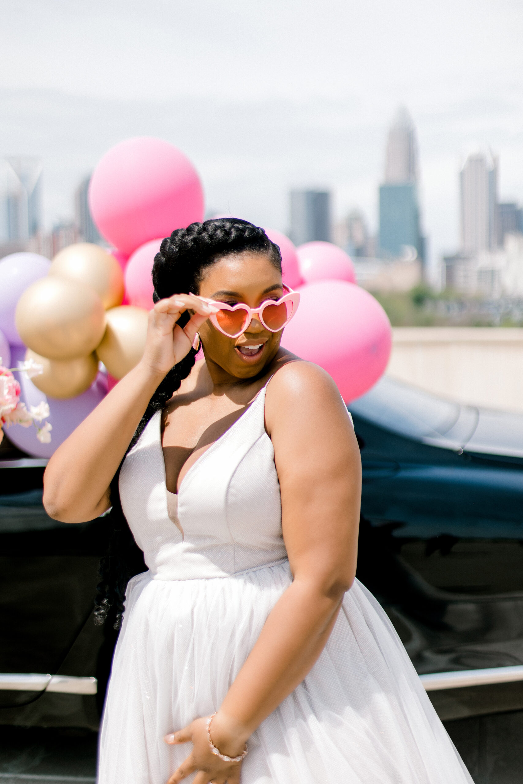 plus size bride, elopement, plus size wedding dress, pink wedding