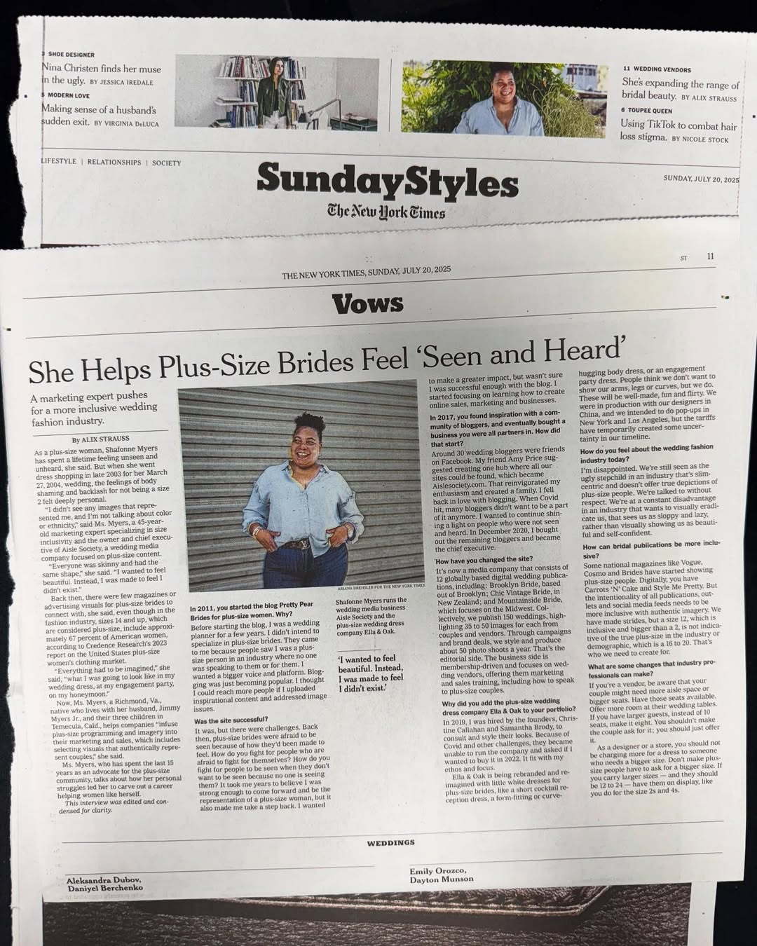New York Times Honors Plus Size Bride Representation