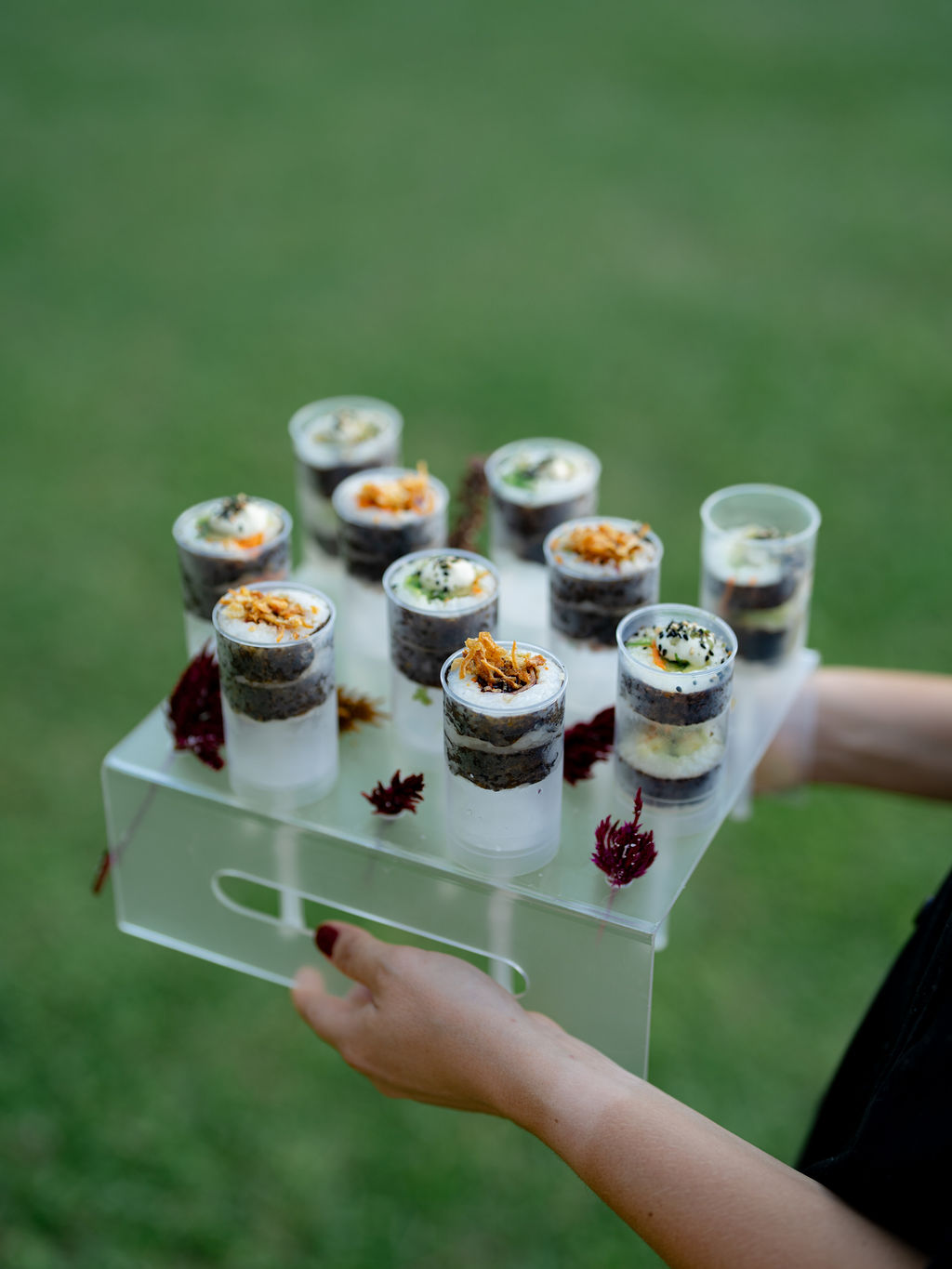 sushi push pop at maui welcome party at The Ritz-Carlton Maui, Kapalua